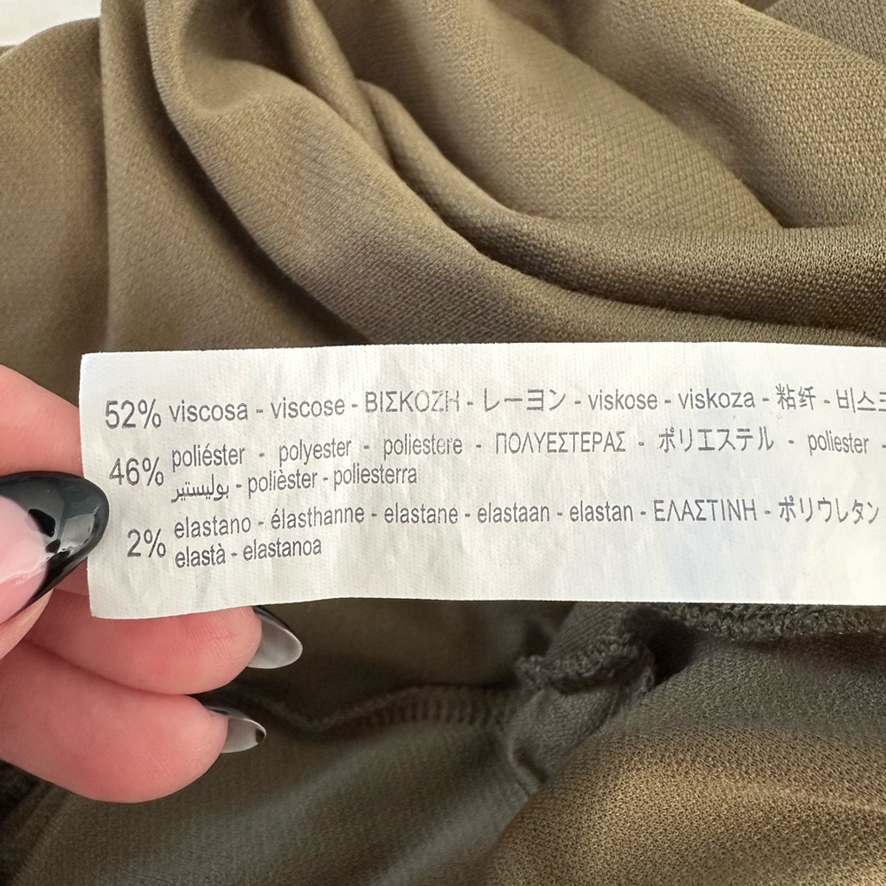 Zara Trafaluc Olive Green Button Front Dress Size Small Pockets - Picture 5 of 5